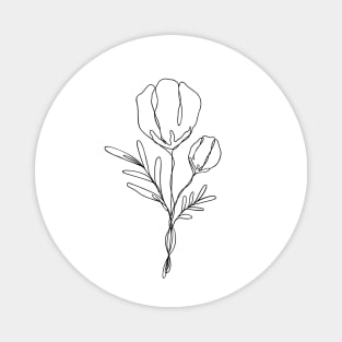 Wildflower Line Art | Floral Botanical Minimalist Lineart Magnet